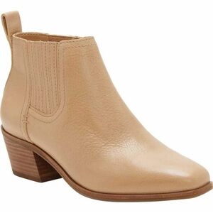 Lucky Brand Idola Western Ankle Bootie Tan Marbled Napa Leather Sz 7